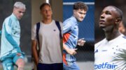 Vitinho, Ian Luccas, Arthur Viana e João Pedro, quatro dos 13 atletas que foram emprestados pelo Cruzeiro em 2025 (foto: Matheus Morais e Gustavo Aleixo/Cruzeiro)