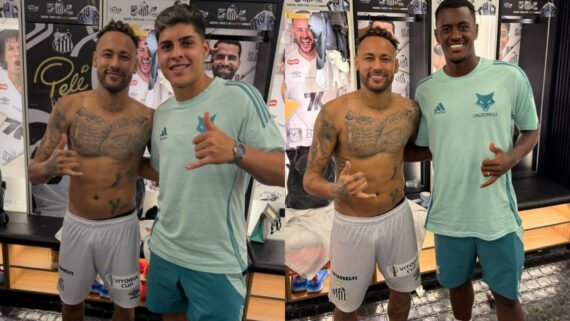 Cauan Baptistella, Neymar e Bruno Alves (foto: Reprodução)