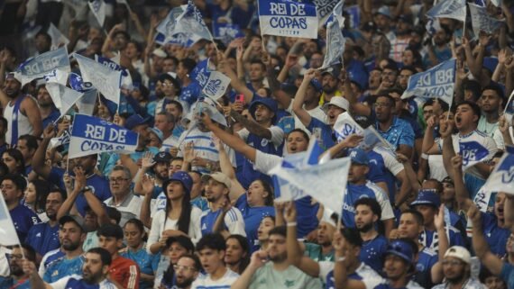 Torcida do Cruzeiro no jogo contra o Corinthians no Mineirão (foto: Alexandre Guzanshe/EM/D.A. Press)