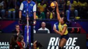Tainara em ação pelo Brasil na Liga das Nações Feminina de Vôlei deste ano, no Maracanãzinho (foto: Divulgação/FIVB)
