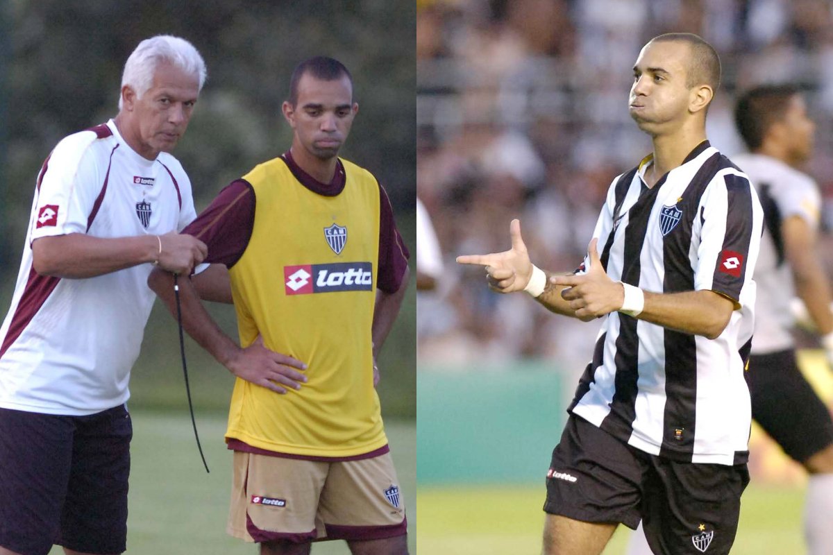 Fotos do início de Diego Tardelli no Atlético (foto: Paulo Filgueiras e Jorge Gontijo/Arquivo EM)