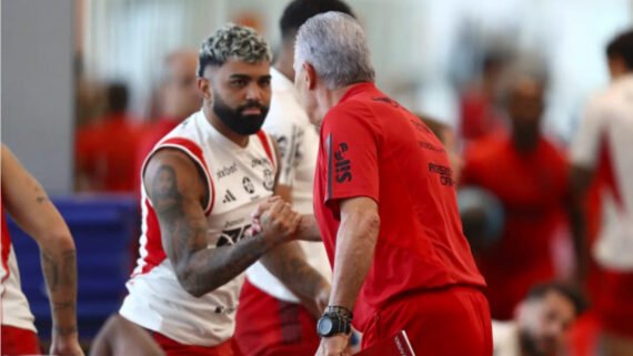 Gabigol, atacante do Cruzeiro, e Tite, técnico, trabalharam juntos no Flamengo, entre 2023 e 2024 (foto: Gilvan de Souza/Flamengp)