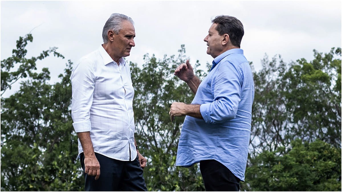 Tite, técnico do Cruzeiro, e Pedro Lourenço, sócio majoritário da SAF do clube (foto: Gustavo Aleixo/Cruzeiro)