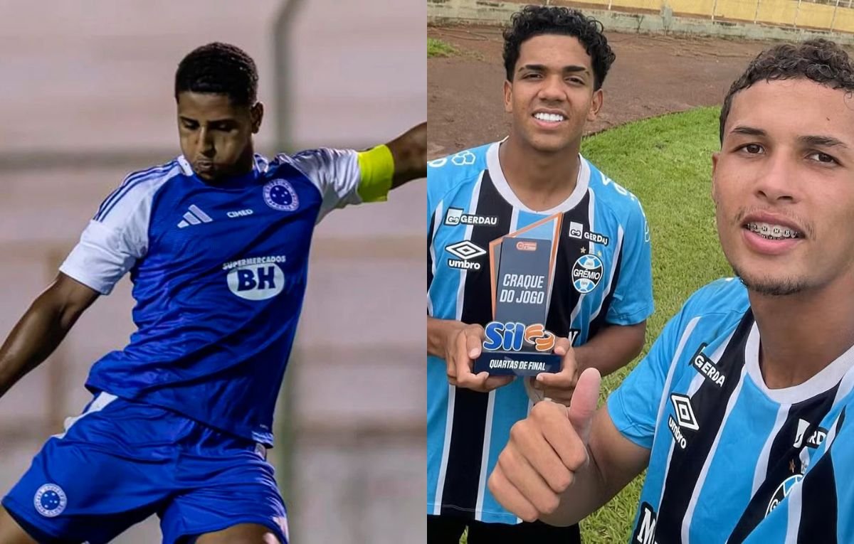 Jogadores Cruzeiro e Grêmio (foto: Rainier Moura/Cruzeiro e Grêmio / Divulgação)