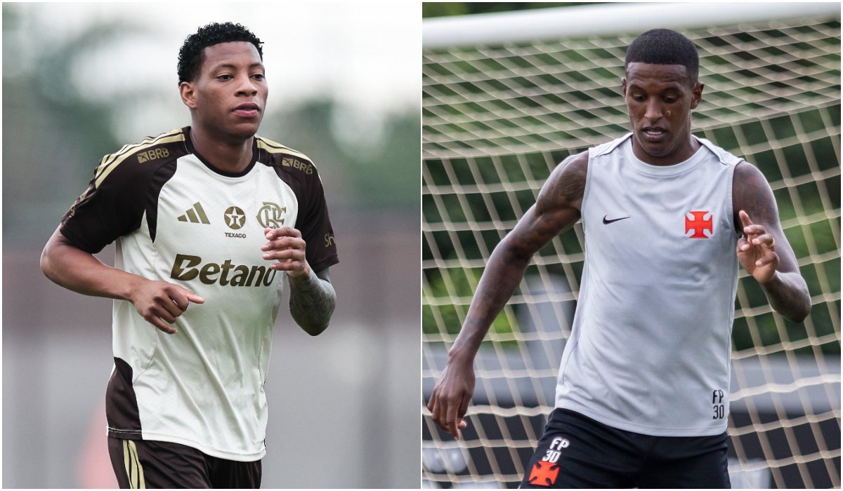 Jogador no Flamengo na Esquerda e do Vasco na direita (foto: Divulgação/Flamengo e Dikran Sahagian/Vasco)