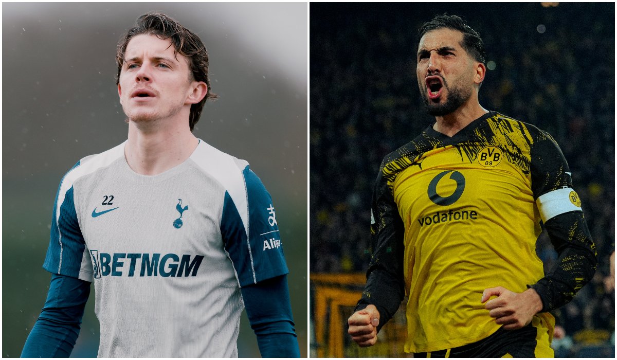 Jogador do Spurs na esquerda e do BVB na direita (foto: Divulgação/Tottenham e Divulgação/Borussia Dortmund)