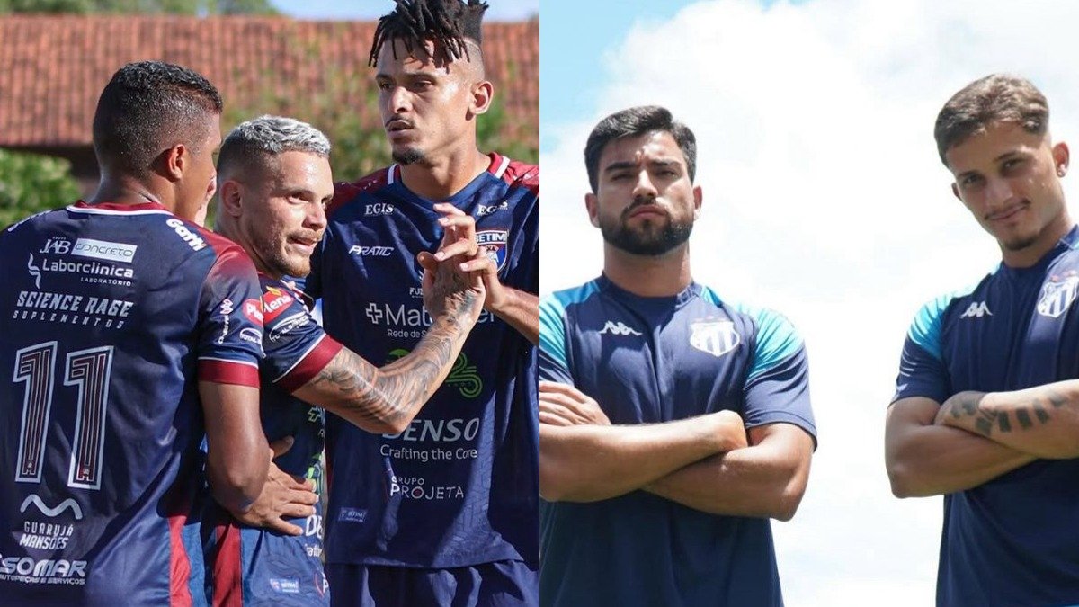 Jogadores do Betim e da URT (foto: Divulgação/Betim e Divulgação/URT)