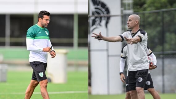 Alberto Valentim, técnico do América, e Rui Costa, treinador do Athletic (foto: Mourão Panda/América e Athletic/Divulgação)