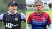 Jorge Sampaoli e Emerson Ávila, técnicos de Atlético e Betim, respectivamente (foto: Montagem com imagens de Pedro Souza/Atlético e Betim Futebol)