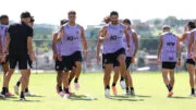 Jogadores do Atlético durante treino na Cidade do Galo (foto: Pedro Souza/Atlético)