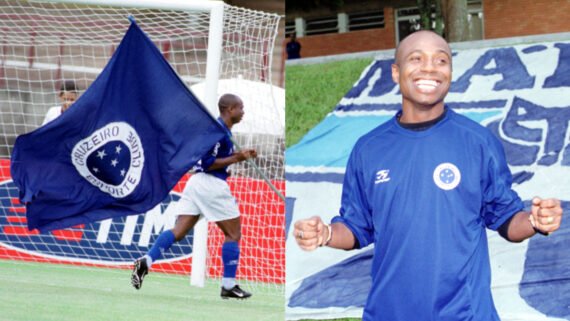 Edilson Capetinha com a camisa do Cruzeiro em 2002 (foto: Auremar de Castro e Paulo Filgueiras/Arquivo EM)