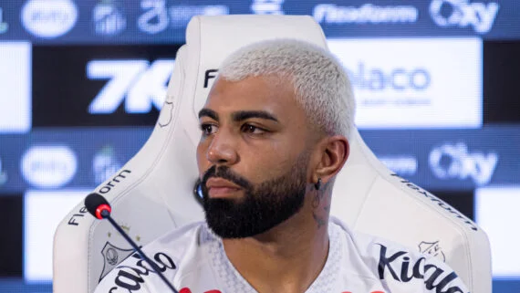 Gabigol, centroavante do Santos (foto: Raul Baretta/Santos)