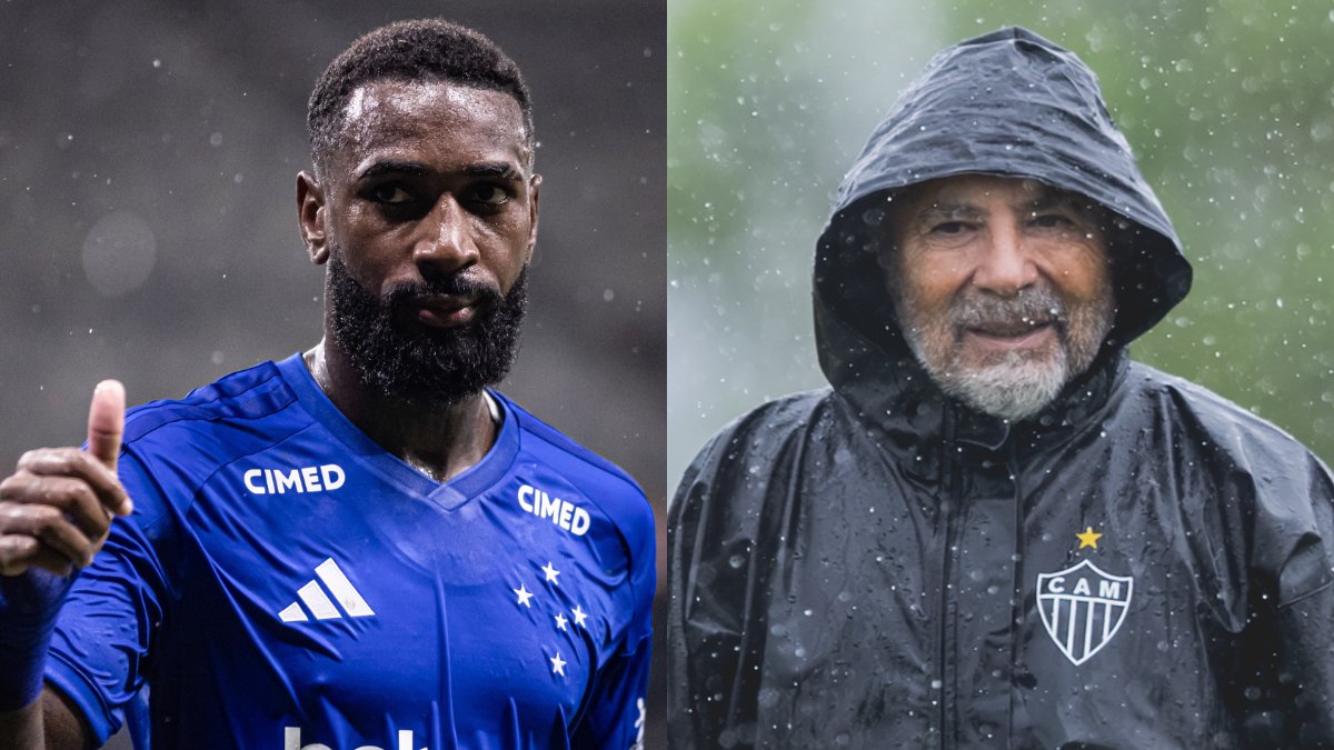 Gerson e Jorge Sampaoli (foto: Gustavo Aleixo/Cruzeiro e Pedro Souza/Atlético)