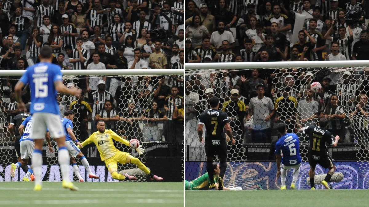 Lances dos gols de Kaio Jorge (Cruzeiro) e Bernard (Atlético) (foto: Alexandre Guzanshe/EM D.A Press)