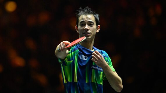 Hugo Calderano, mesa-tenista brasileiro (foto: AFP)