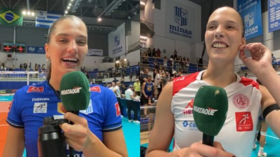 Júlia Kudiess, do Minas, e Luzia, do Barueri, em entrevistas exclusivas ao No Ataque (foto: Rafael Cyrne/No Ataque)