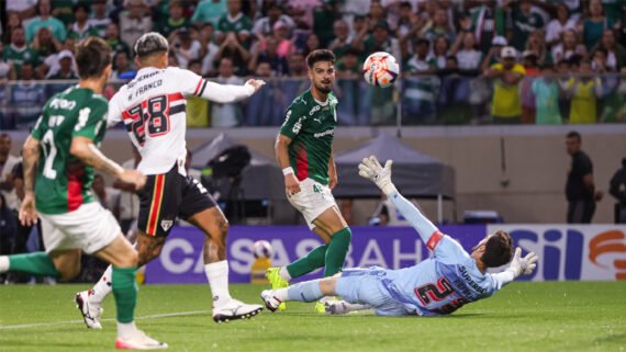 Flaco López marcou um dos gols do Palmeiras contra o São Paulo (foto: Fabio Menotti/Palmeiras/by Canon)