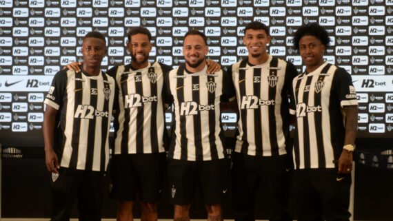 Os cinco reforços já anunciados pelo Atlético para 2025 (foto: Túlio Santos/EM/D.A. Press)