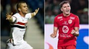 Jogador do São Paulo na esquerda e do Ibrachina na direita (foto: Divulgação São Paulo e Everton Mendes/Ibrachina)