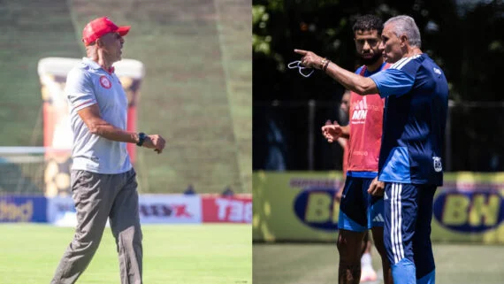 Cristóvão Borges, técnico do Tombense, e Tite, comandante do Cruzeiro (foto: Victor Souza/Tombense; Gustavo Aleixo/Cruzeiro)