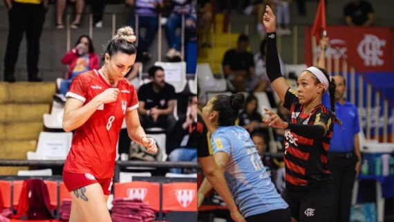 Ariele e Simone Lee disputam posto de maior pontuadora da Superliga Feminina de Vôlei (foto: Reprodução/Instagram--Divulgação/Flamengo)