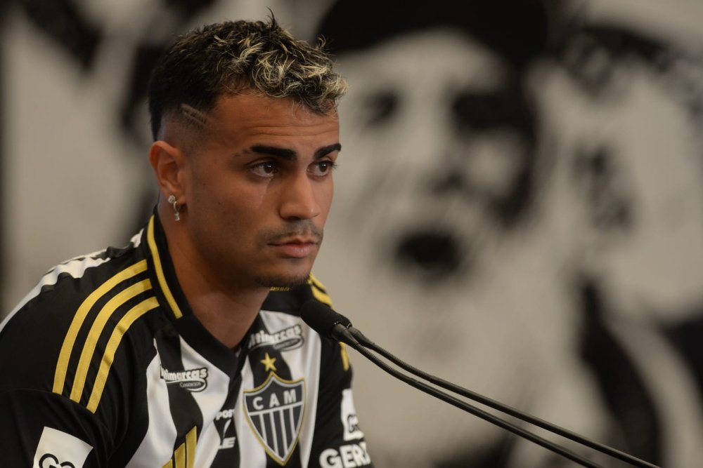 Reinier durante apresentação no Atlético, na Arena MRV (foto: Túlio Santos/EM/DA.Press)