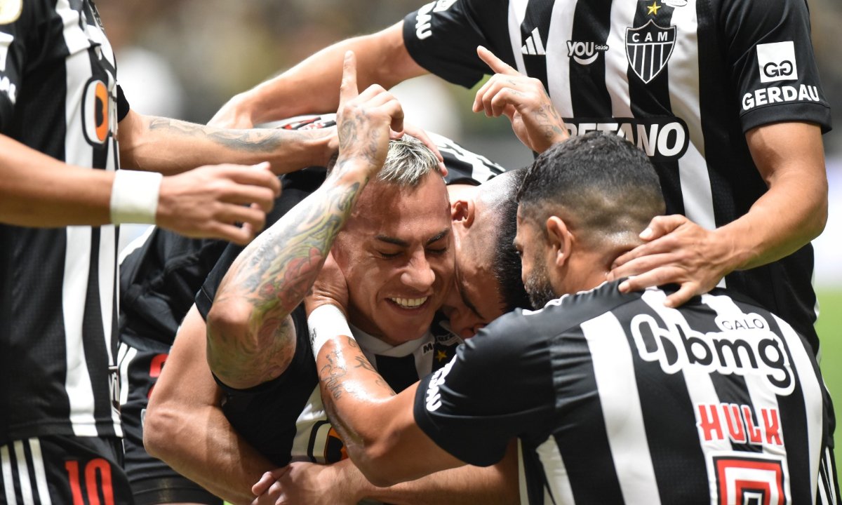 Comemoração dos jogadores do Atlético (foto: Ramon Lisboa / EM / D.A Press)