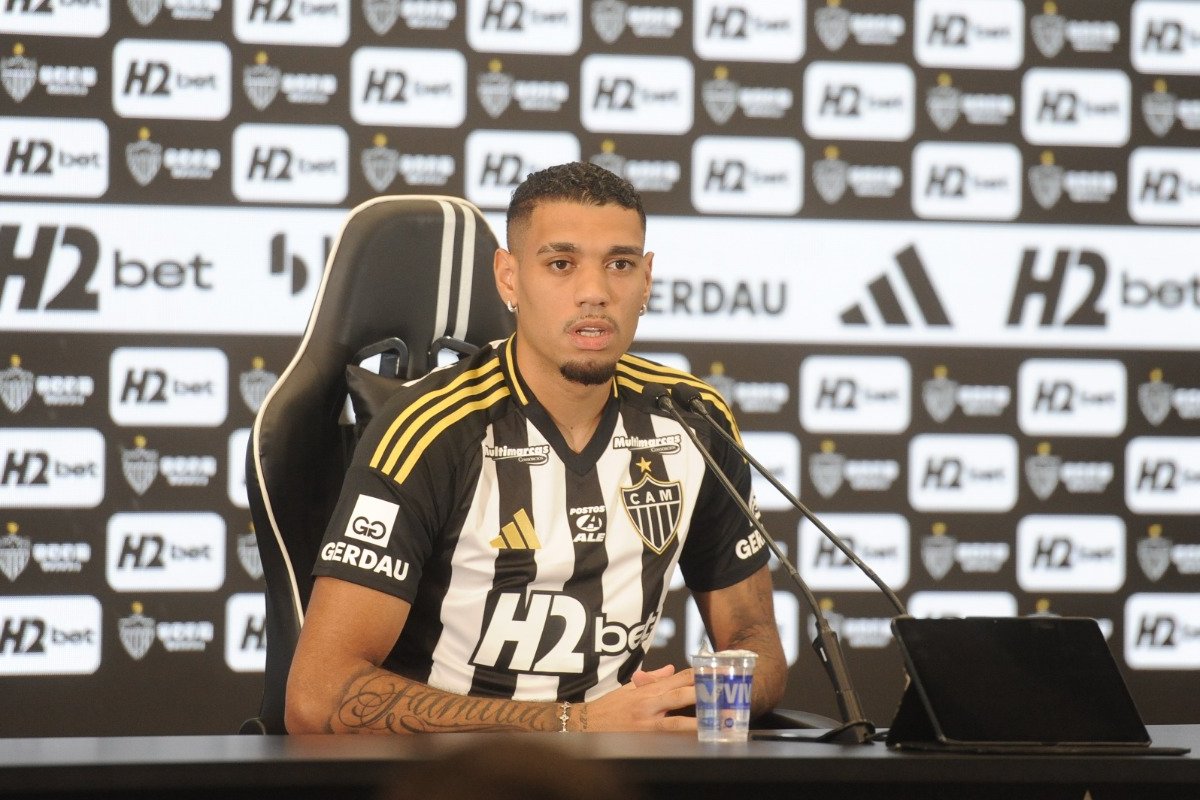 Ruan durante apresentação no Atlético (foto: Alexandre Guzanshe/EM/DA.Press)