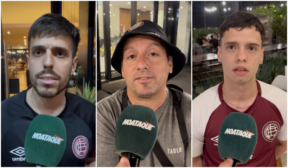 Torcedores do Lanús em Assunção, no Paraguai (foto: Montagem com imagens de Lucas Bretas/No Ataque)